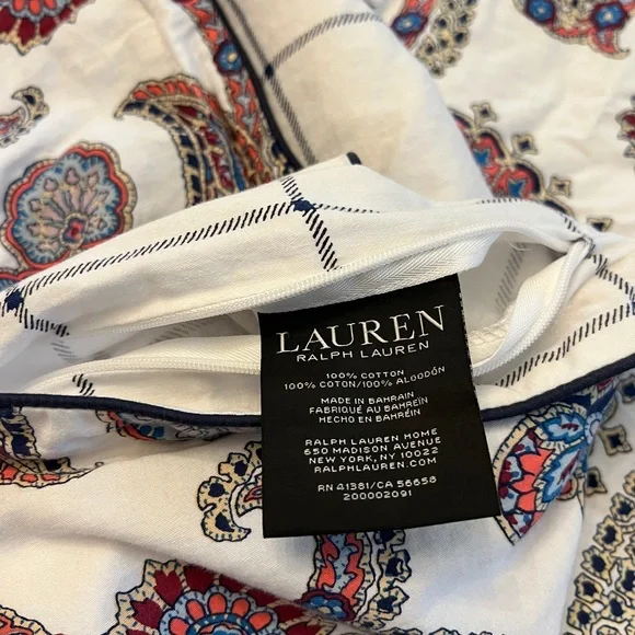 Ralph Lauren Reversible Carter Paisley Full/Queen Duvet Cover Set